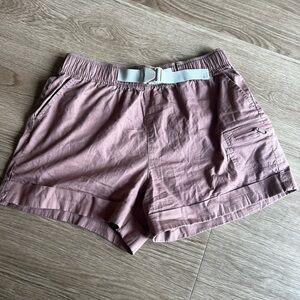Women's Mauve Athletic Shorts with Belt
